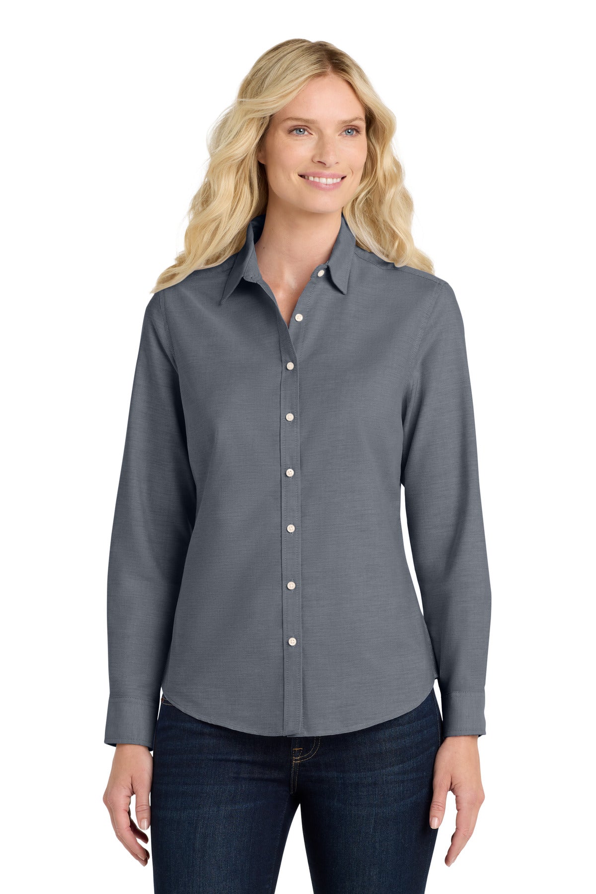 Port Authority Women's SuperPro Oxford Shirt L658 Black