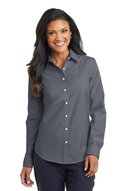 Port Authority Women's SuperPro Oxford Shirt. L658 Black