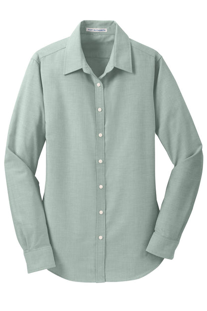 Port Authority Women's SuperPro Oxford Shirt. L658 Green
