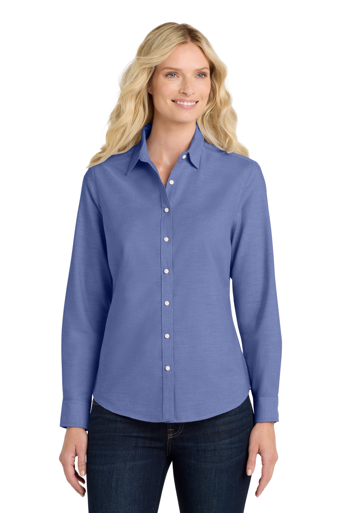 Port Authority Women's SuperPro Oxford Shirt L658 Navy