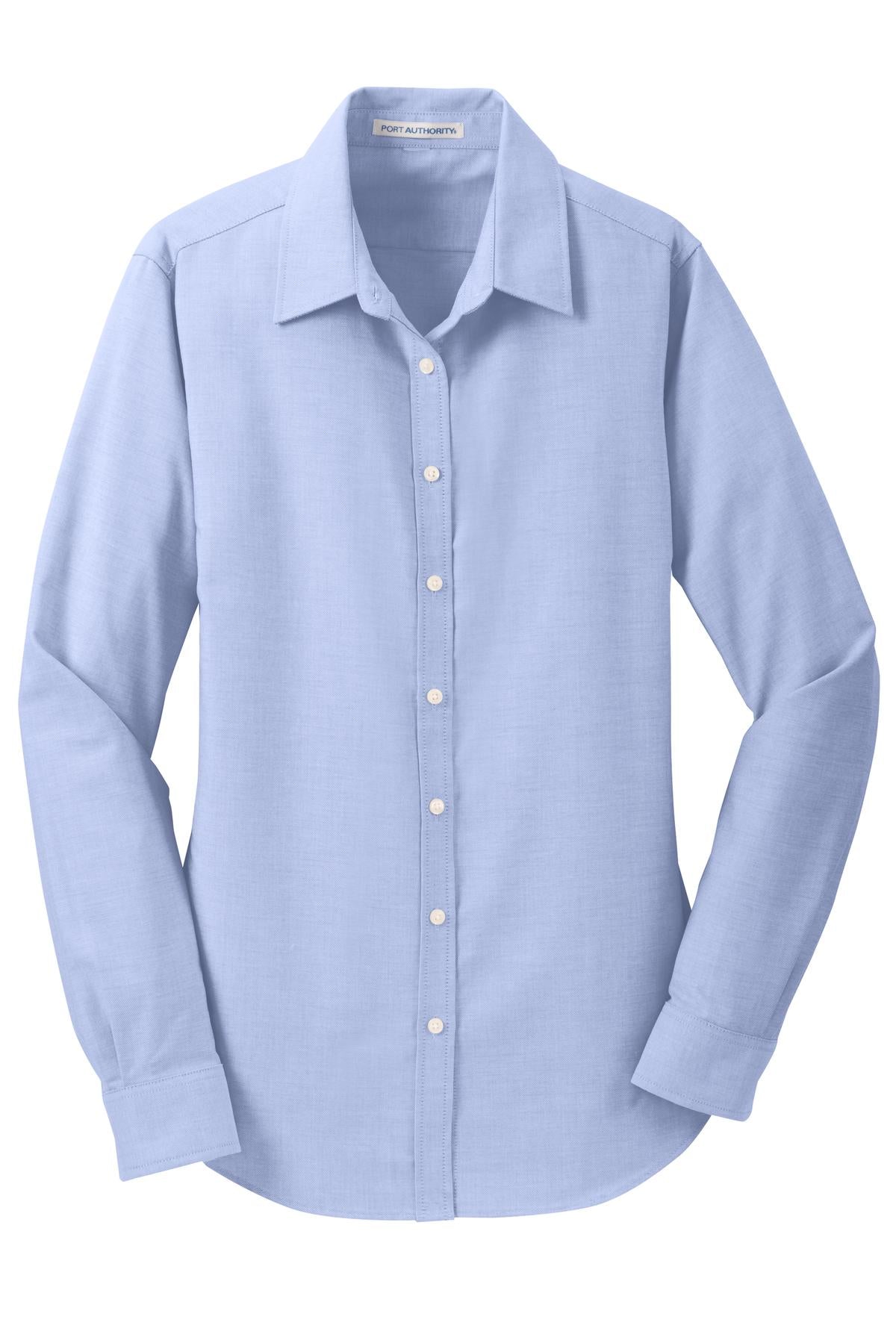 Port Authority Women's SuperPro Oxford Shirt. L658 Oxford Blue
