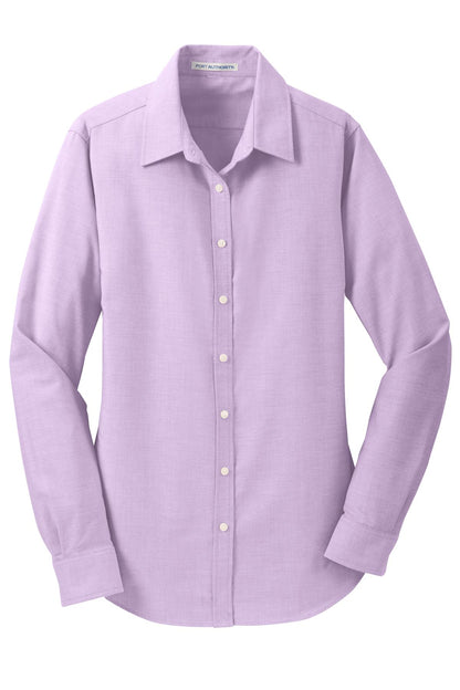Port Authority Women's SuperPro Oxford Shirt. L658 Soft Purple