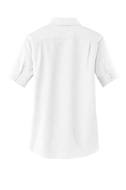 Port Authority Women's Short Sleeve SuperPro Oxford Shirt. L659 White
