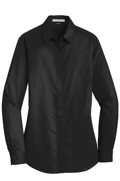 Port Authority Women's SuperPro Twill Shirt. L663 Black