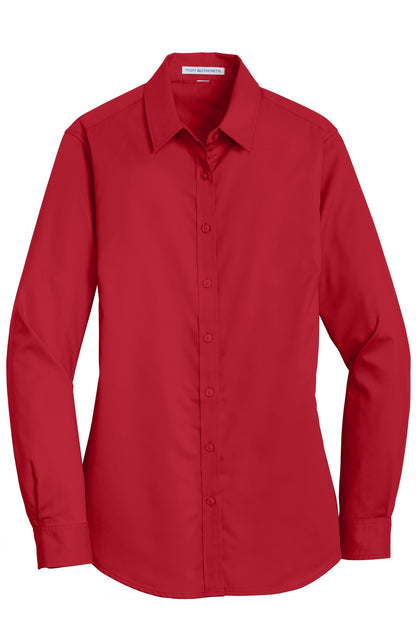 Port Authority Women's SuperPro Twill Shirt. L663 Rich Red
