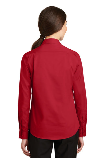 Port Authority Women's SuperPro Twill Shirt. L663 Rich Red