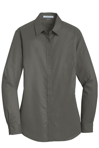 Port Authority Women's SuperPro Twill Shirt. L663 Sterling Grey