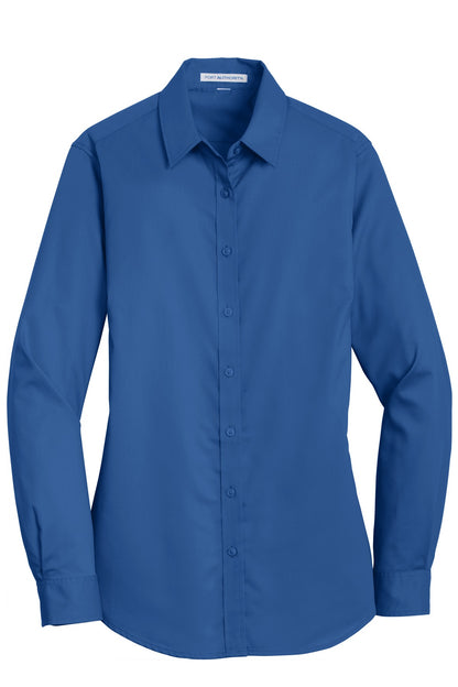 Port Authority Women's SuperPro Twill Shirt. L663 True Blue