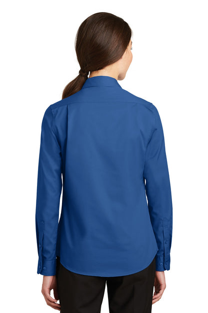 Port Authority Women's SuperPro Twill Shirt. L663 True Blue