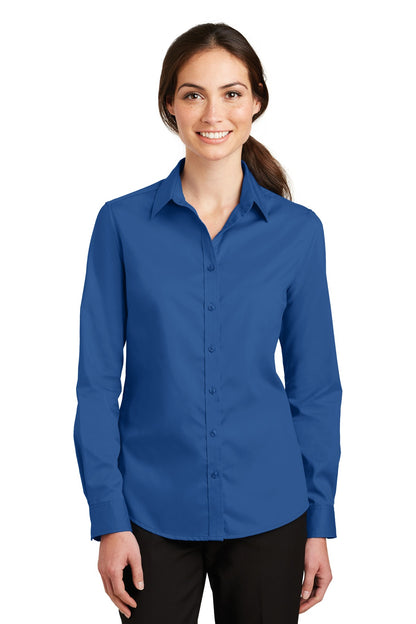 Port Authority Women's SuperPro Twill Shirt. L663 True Blue