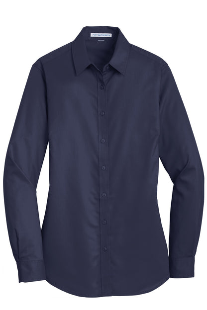 Port Authority Women's SuperPro Twill Shirt. L663 True Navy