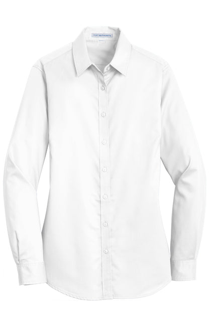 Port Authority Women's SuperPro Twill Shirt. L663 White