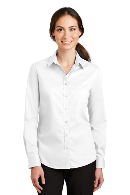 Port Authority Women's SuperPro Twill Shirt. L663 White