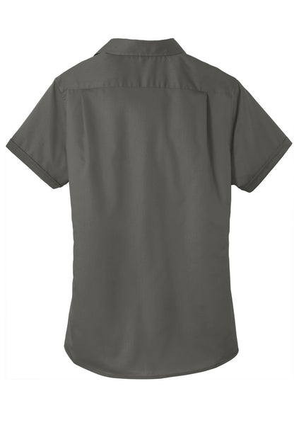 Port Authority Women's Short Sleeve SuperPro Twill Shirt. L664 Sterling Grey