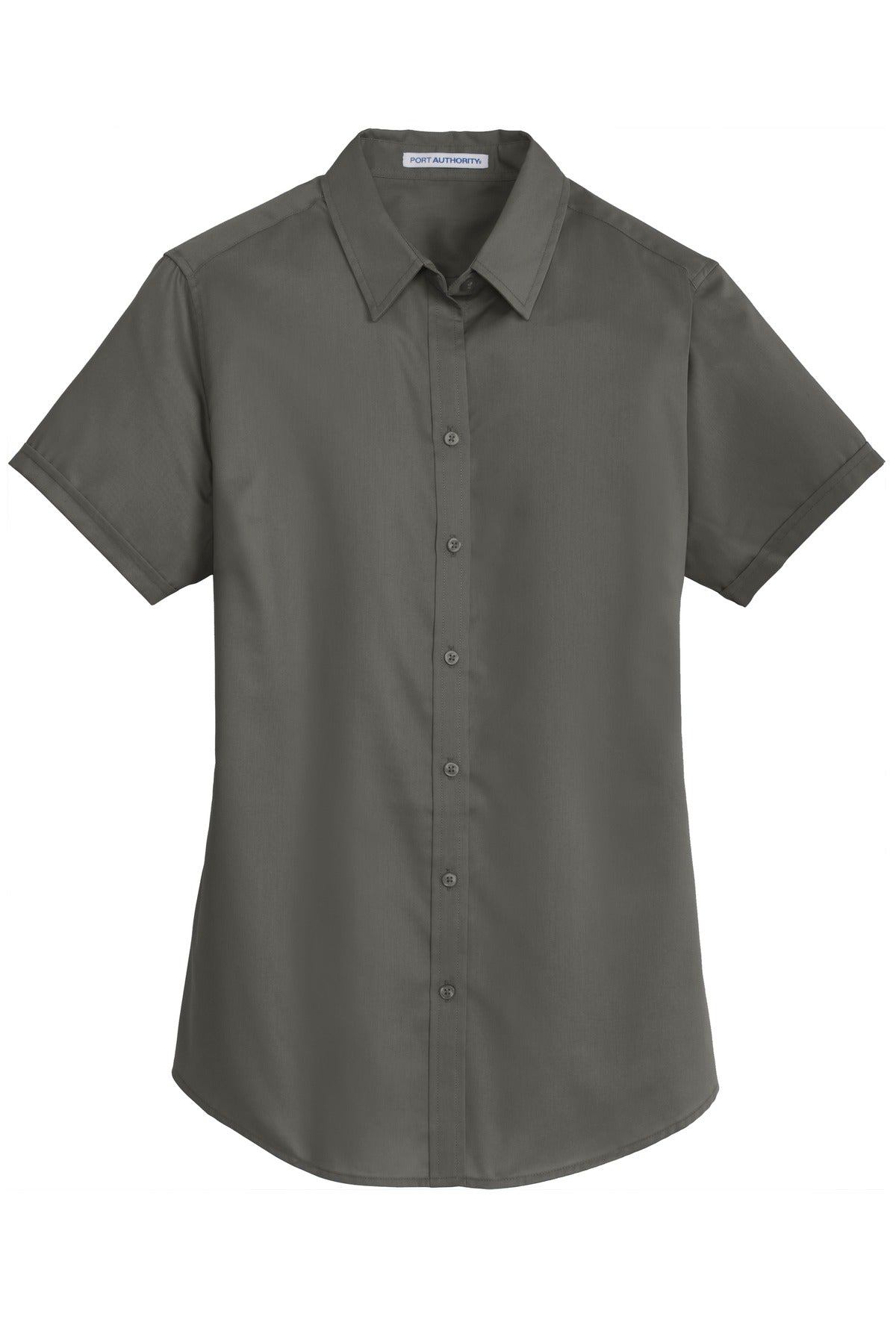 Port Authority Women's Short Sleeve SuperPro Twill Shirt. L664 Sterling Grey