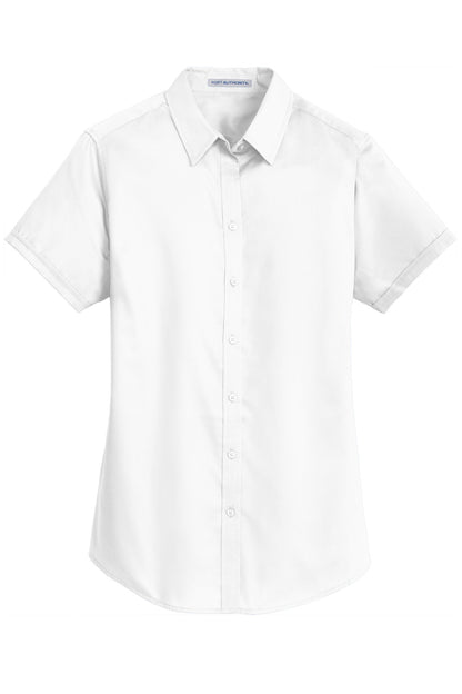 Port Authority Women's Short Sleeve SuperPro Twill Shirt. L664 White