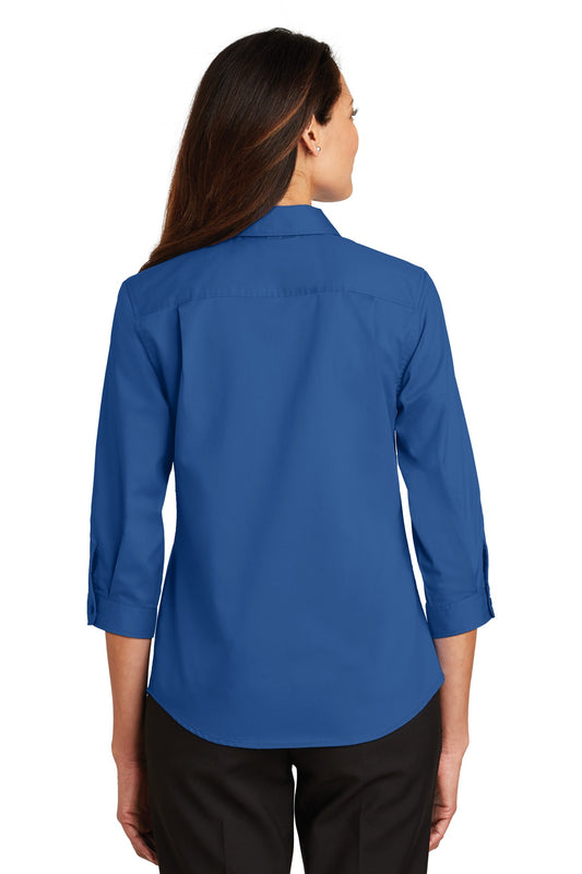 Port Authority Women's 3/4-Sleeve SuperPro Twill Shirt. L665 True Blue