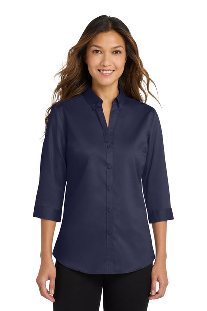Port Authority Women's 3/4-Sleeve SuperPro Twill Shirt