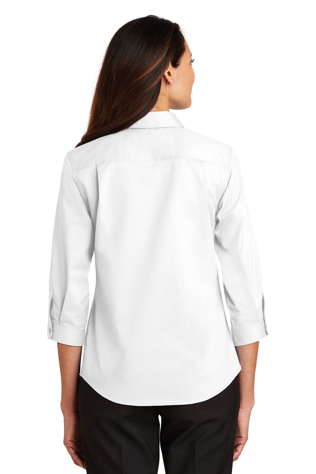 Port Authority Women's 3/4-Sleeve SuperPro Twill Shirt. L665 White
