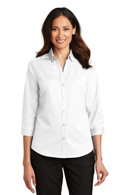 Port Authority Women's 3/4-Sleeve SuperPro Twill Shirt. L665 White