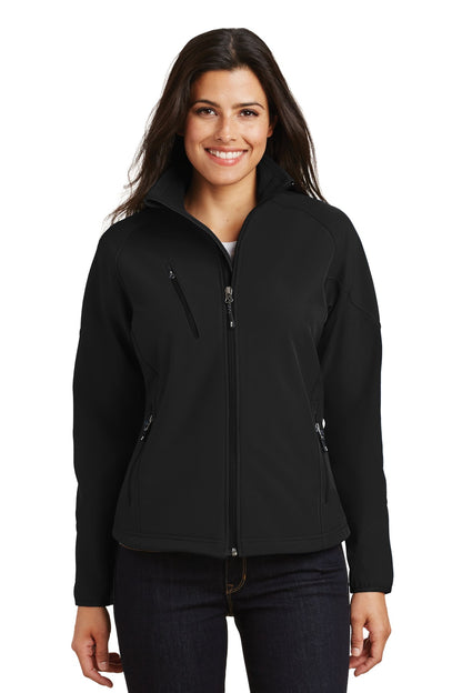 Port Authority Women's Textured Soft Shell Jacket. L705 Black