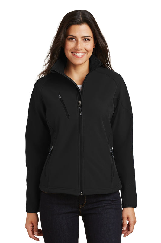 Port Authority Women's Textured Soft Shell Jacket. L705 Black