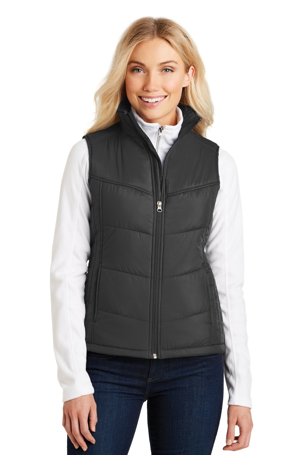 Port Authority Women's Puffy Vest. L709 Black/ Black