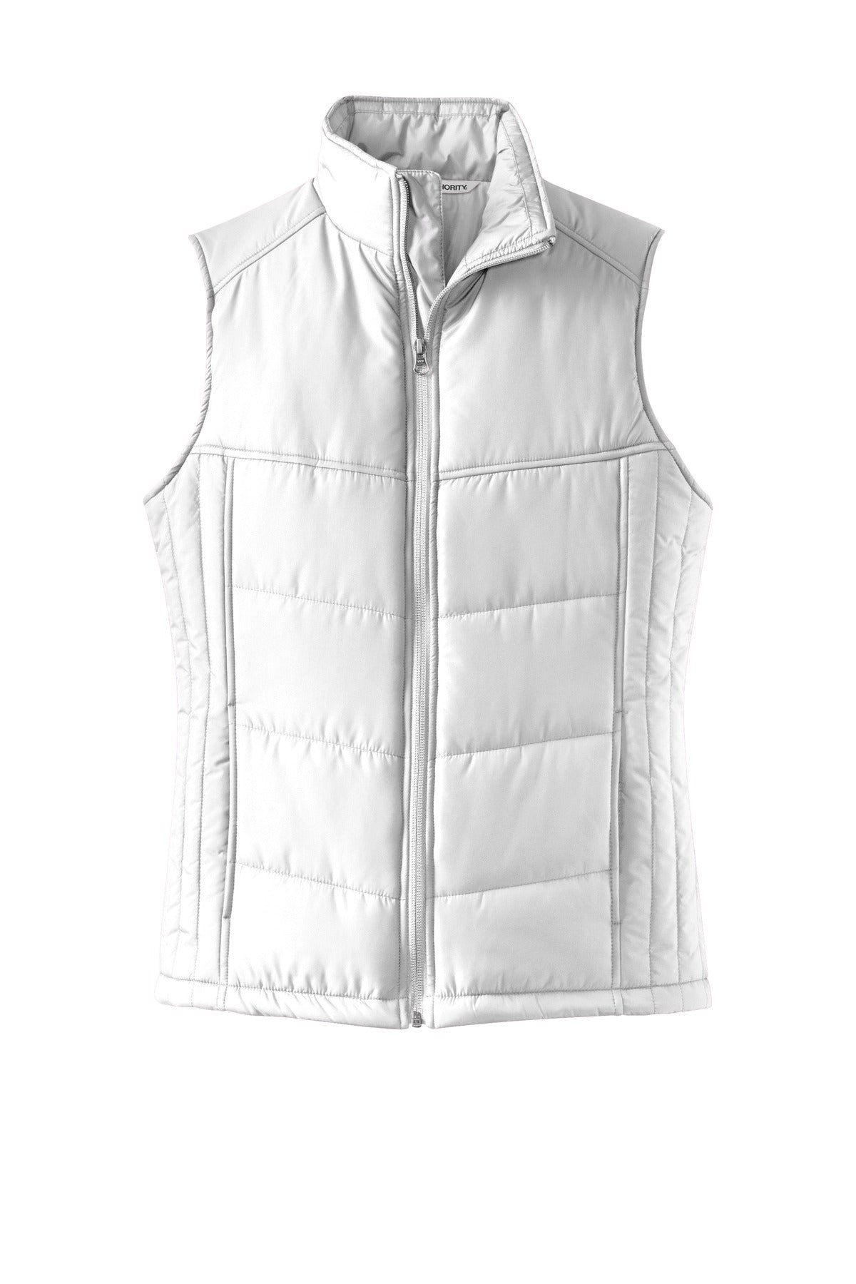 Port Authority Women's Puffy Vest. L709 White/ Dark Slate