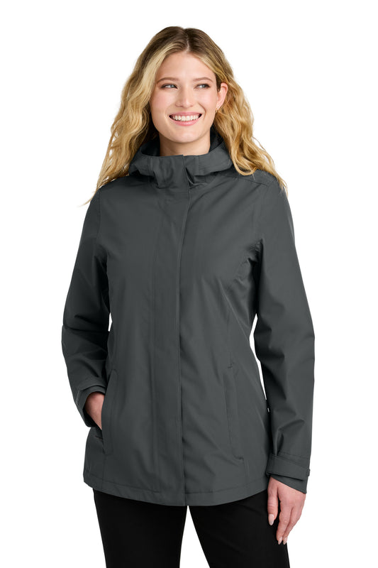 Port Authority Women's C-FREE Rain Jacket L714 Grey Steel