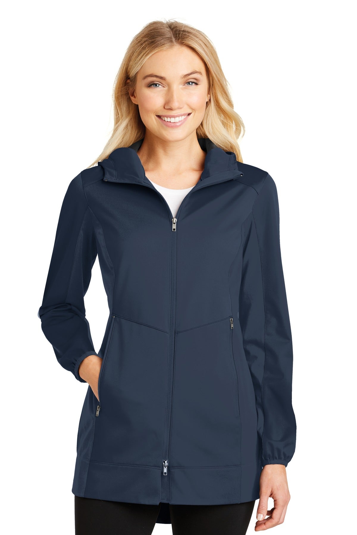 Port Authority Women's Active Hooded Soft Shell Jacket. L719 Dress Blue Navy
