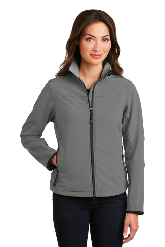 Port Authority Women's Glacier Soft Shell Jacket.  L790 Smoke Grey/ Chrome
