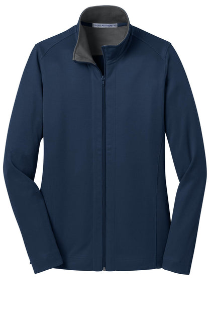 Port Authority Women's Vertical Texture Full-Zip Jacket. L805 Regatta Blue/ Iron Grey
