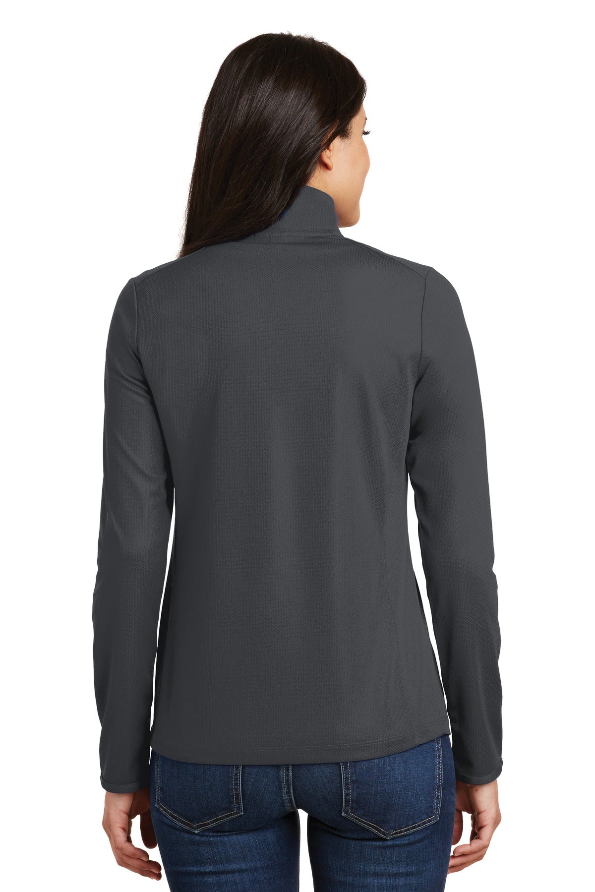 Port Authority Women's Pinpoint Mesh 1/2-Zip . L806 Battleship Grey