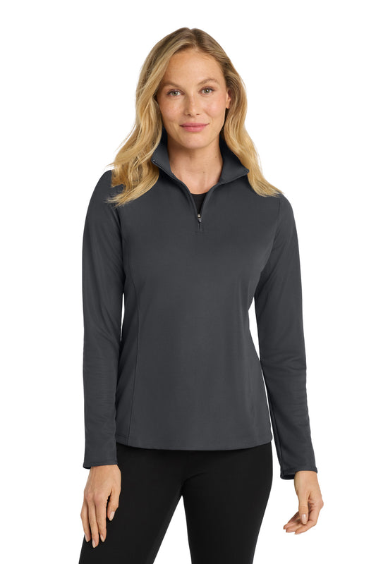 Port Authority Women's Pinpoint Mesh 1/2-Zip  L806 Battleship Grey