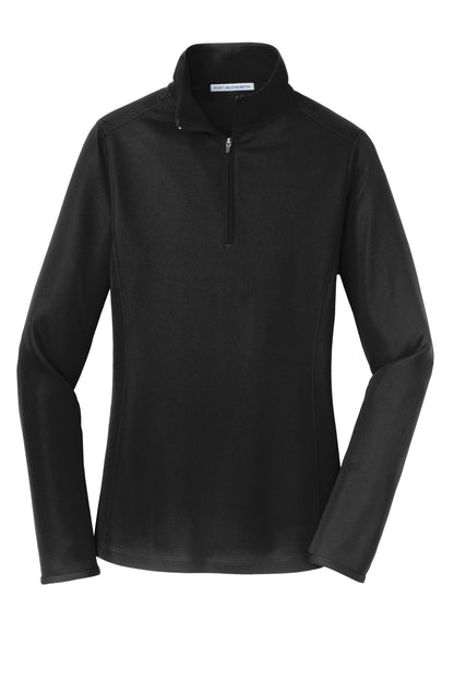 Port Authority Women's Pinpoint Mesh 1/2-Zip . L806 Black