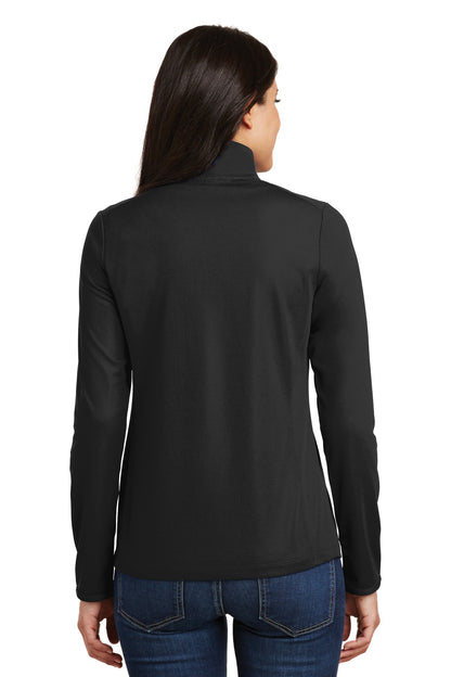 Port Authority Women's Pinpoint Mesh 1/2-Zip . L806 Black