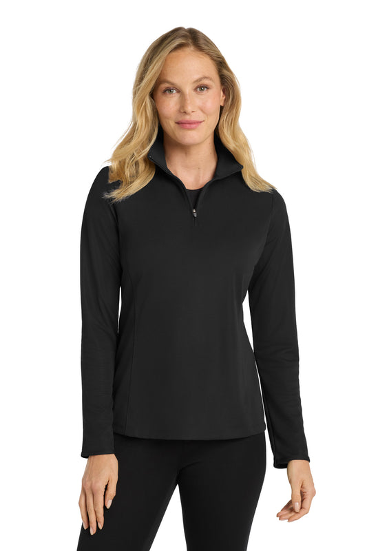 Port Authority Women's Pinpoint Mesh 1/2-Zip  L806 Black
