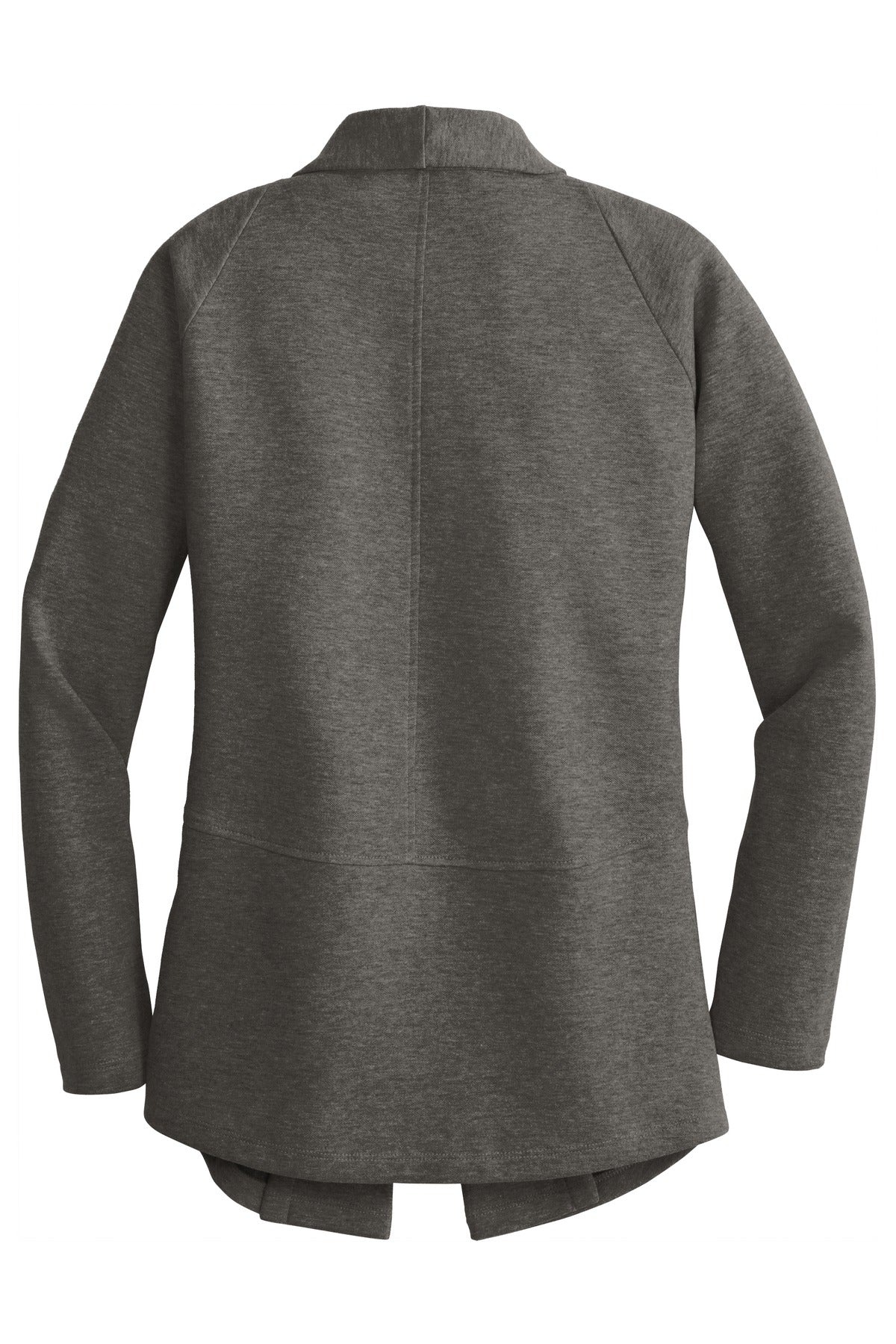 Port Authority Women's Interlock Cardigan. L807 Charcoal Heather/ Medium Heather Grey