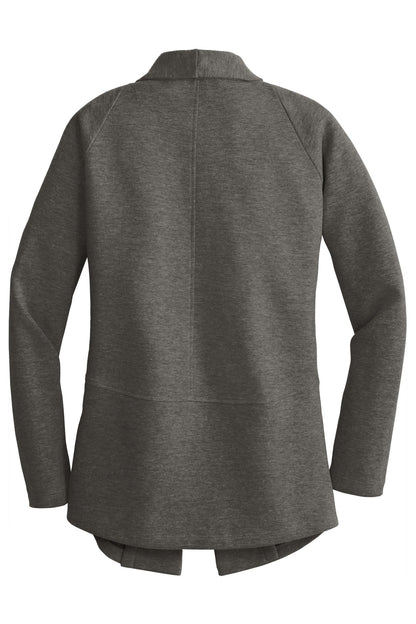 Port Authority Women's Interlock Cardigan. L807 Charcoal Heather/ Medium Heather Grey