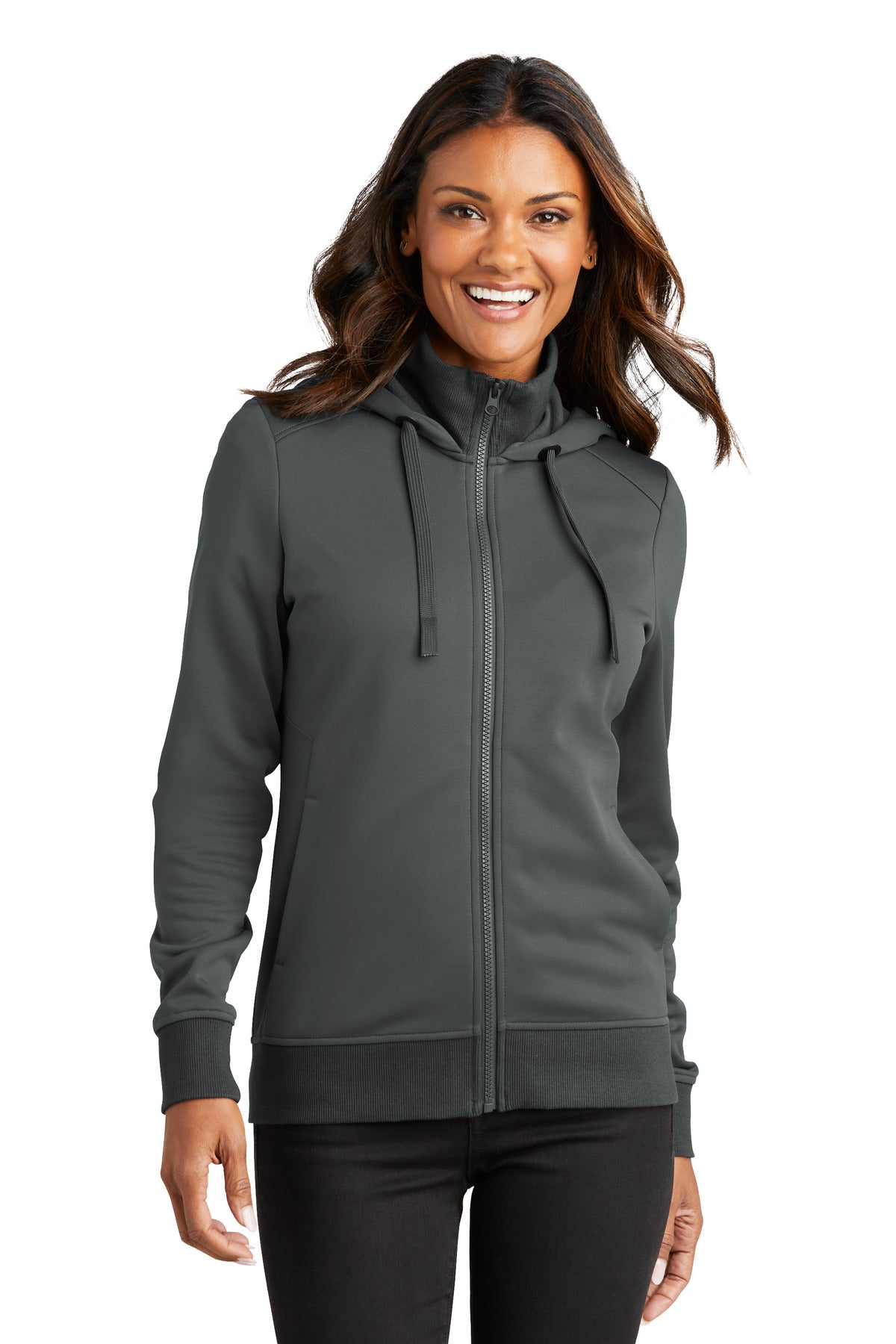Port Authority Women's Smooth Fleece Hooded Jacket L814 Graphite