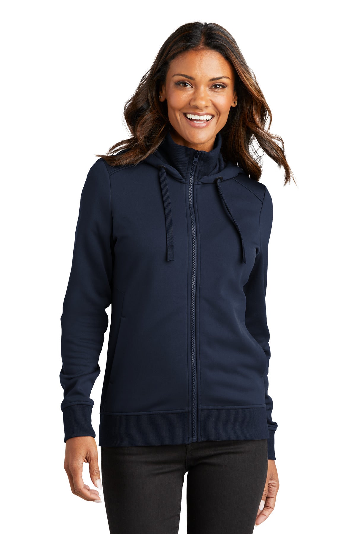 Port Authority Women's Smooth Fleece Hooded Jacket L814 River Blue Navy