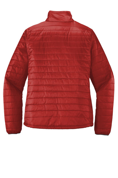 Port Authority Women's Packable Puffy Jacket L850 Fire Red/ Graphite