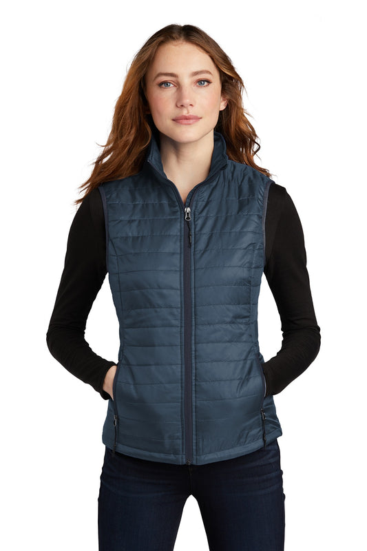 Port Authority  Women's Packable Puffy Vest L851 Regatta Blue/ River Blue Navy