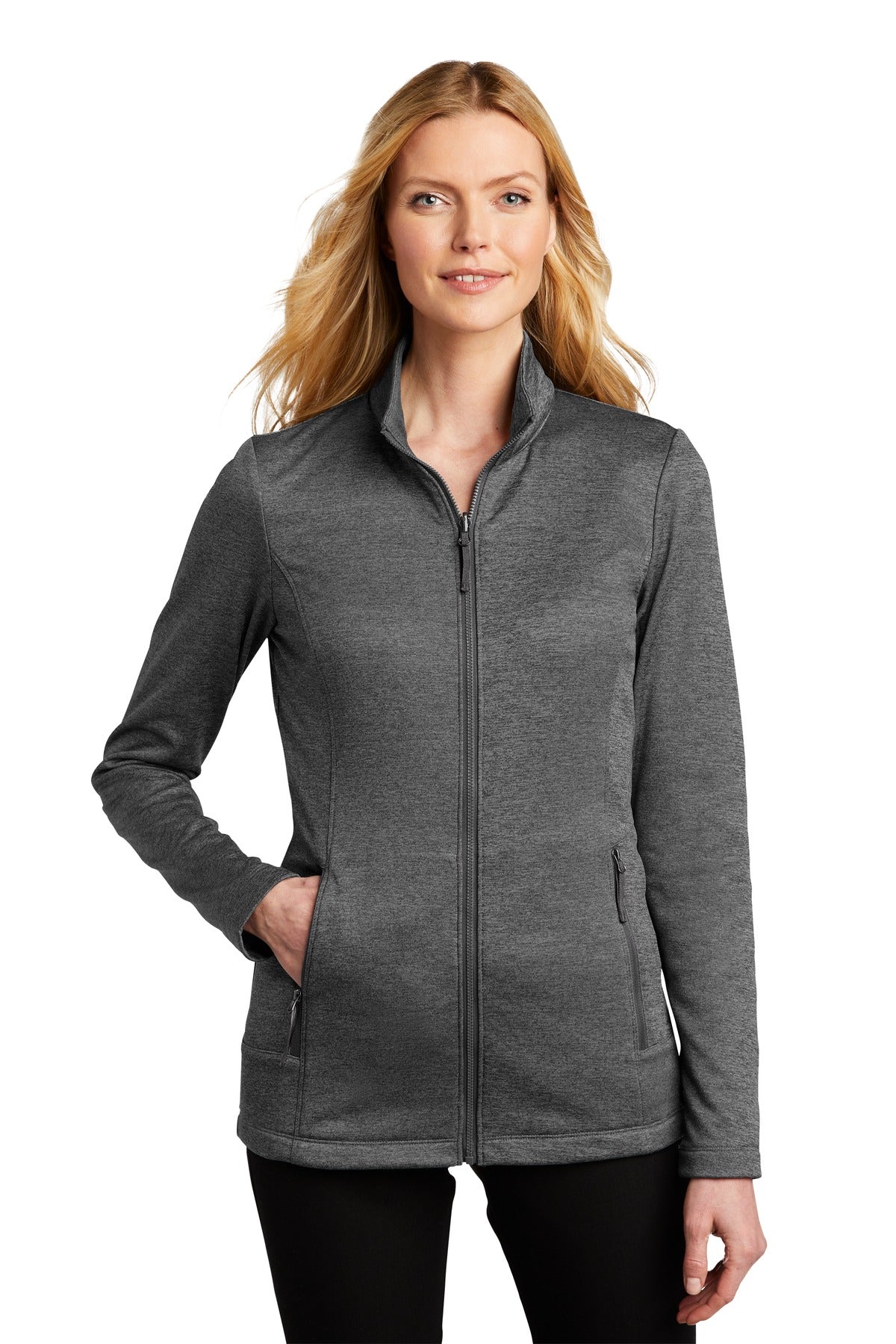 Port Authority  Women's Collective Striated Fleece Jacket. L905 Sterling Grey Heather