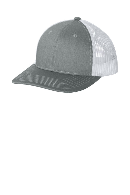 Port Authority Snapback Ponytail Trucker Cap LC401 Heather Grey/ White
