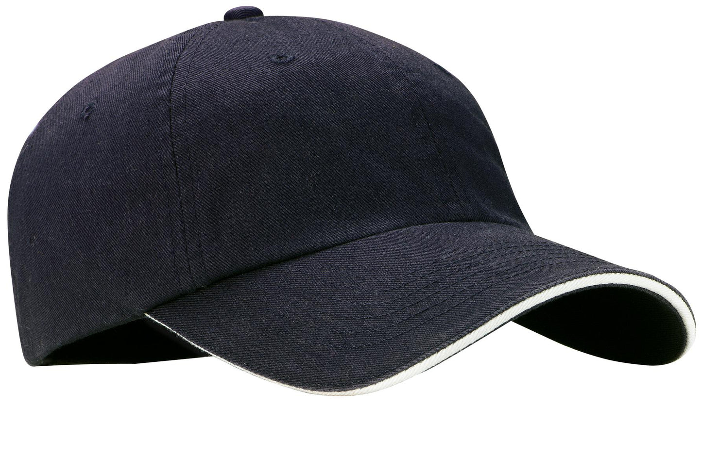 Port Authority Sandwich Bill Cap with Striped Closure C830 Classic Navy/ White
