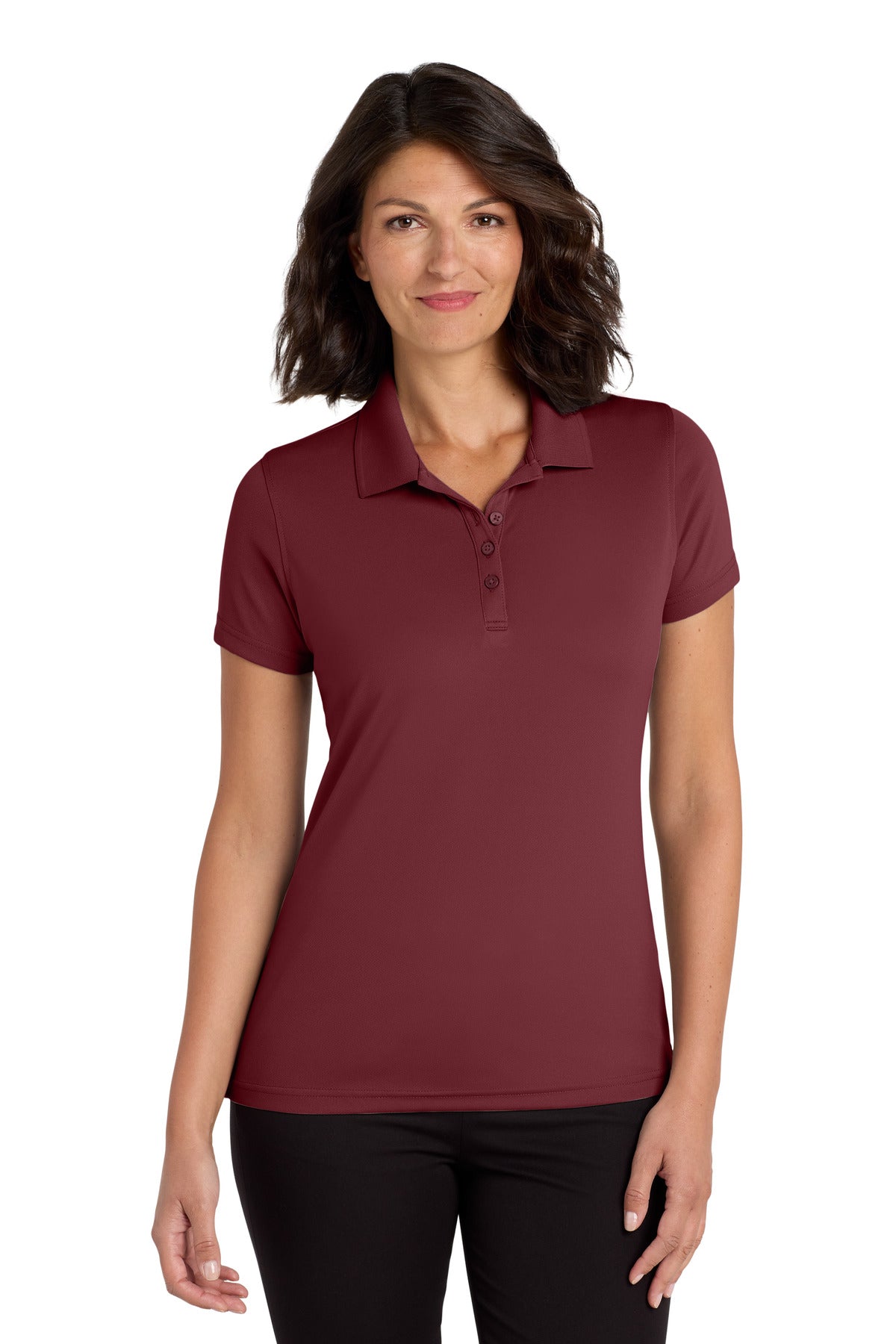 Port Authority Women's Dry Zone UV Micro-Mesh Polo. LK110 Burgundy