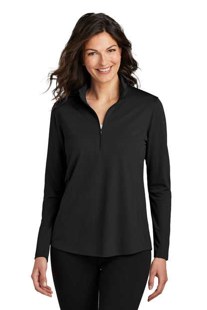 Port Authority Women's Dry Zone UV Micro-Mesh 1/4-Zip LK112 Deep Black