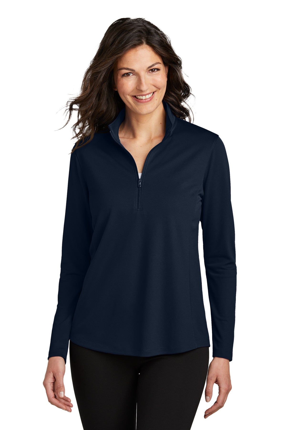 Port Authority Women's Dry Zone UV Micro-Mesh 1/4-Zip LK112 River Blue Navy