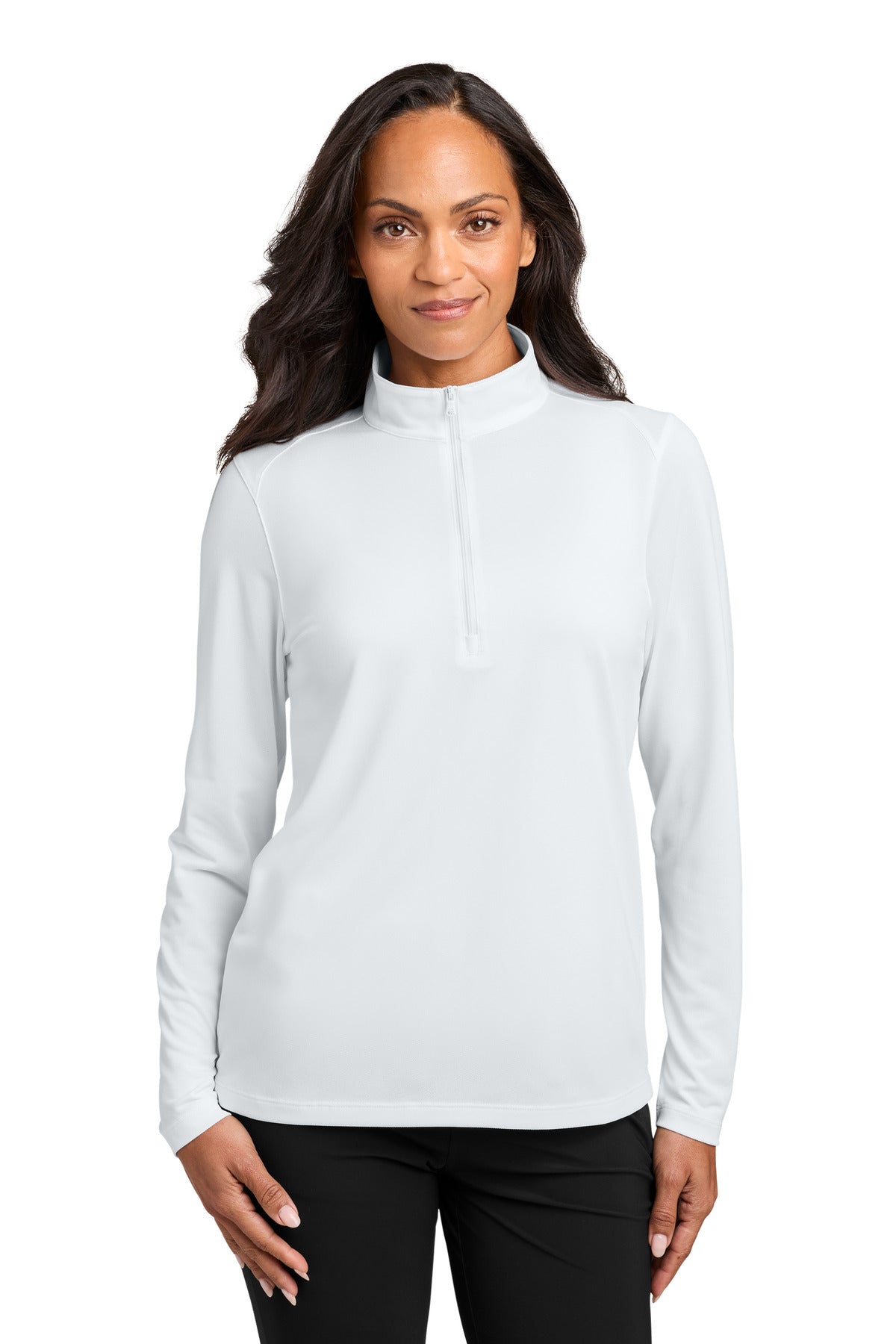 Port Authority Women's Wearever Performance Pique 1/4-Zip LK241 White